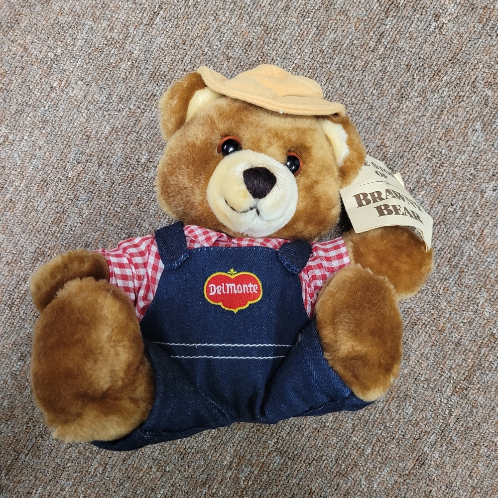 Del Monte Plush Bear with Overalls